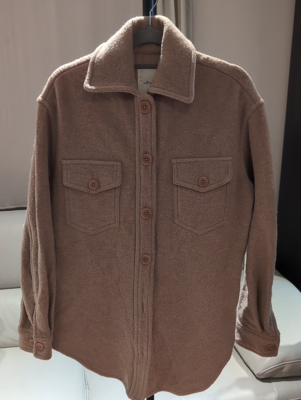 Wilfred Camel GANNA Button-Front Shirt Jacket
